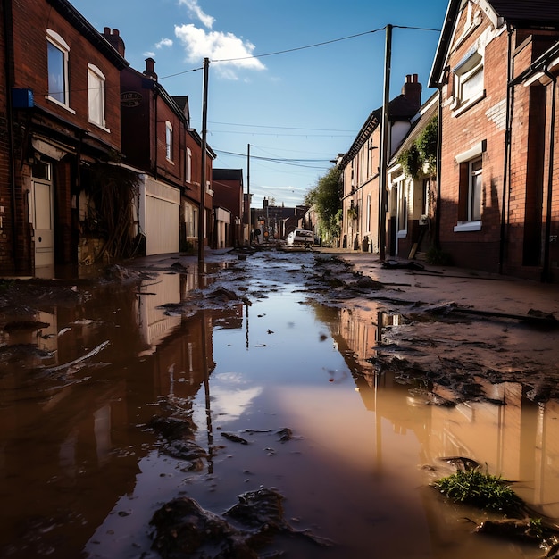 Verlaten straat in de oude stad van Londen