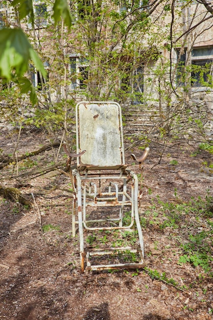 Verlaten ziekenhuis in de stad Pripyat Oekraïne Gevolgen van een nucleaire explosie in de kerncentrale van Tsjernobyl