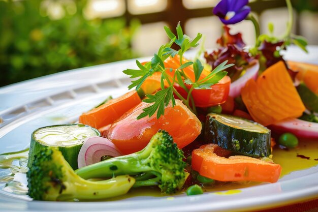 Foto verleidelijk gerecht gemaakt van gezonde ingrediënten