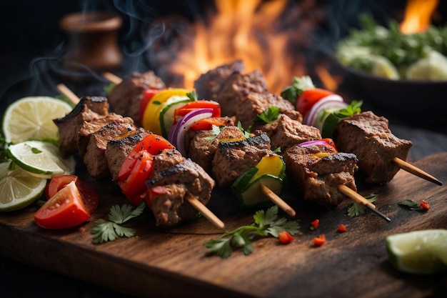 Verleidelijke Shish Kebab met een vleugje kruiden