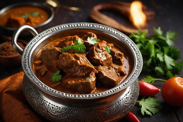 Foto verleidelijke traditie mutton curry delight