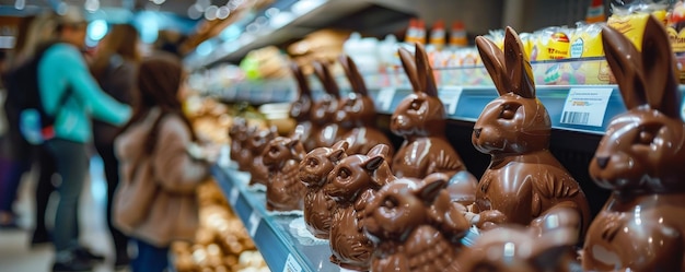 Verleiding bij de Till Een onweerstaanbare selectie van chocolade konijnen die wachten op uw beslissing