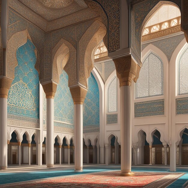 Verlichte minaret benadrukt oude Arabische elegantie en spiritualiteit gegenereerd door AI
