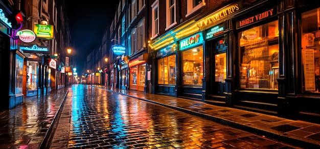 Verlichte nachten gloeiende stadslandschappen