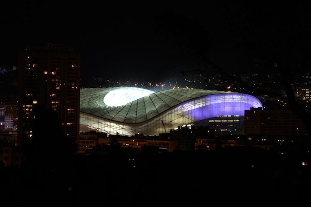 Foto verlichte stad's nachts