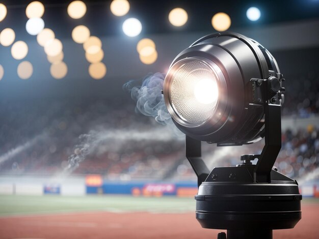 Verlichting en rook in het stadion