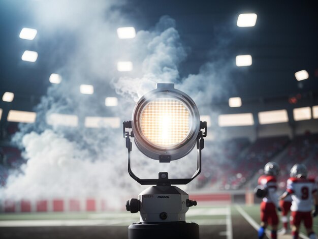 Verlichting en rook in het stadion