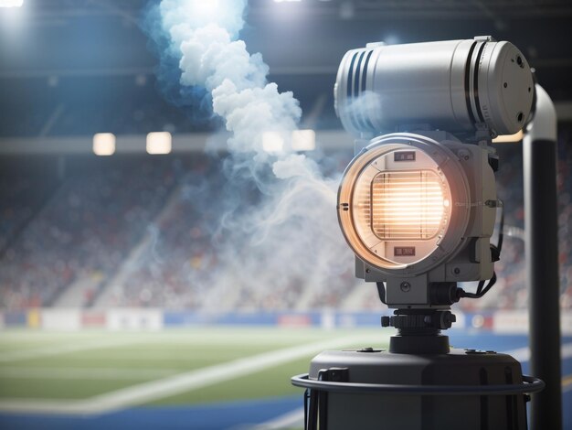 Verlichting en rook in het stadion