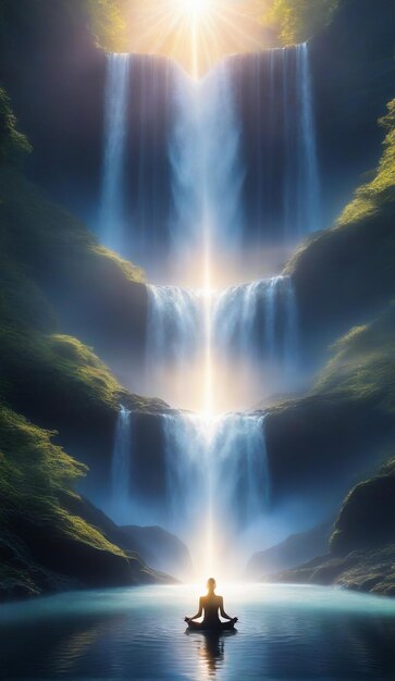 Foto verlichting van watervallen