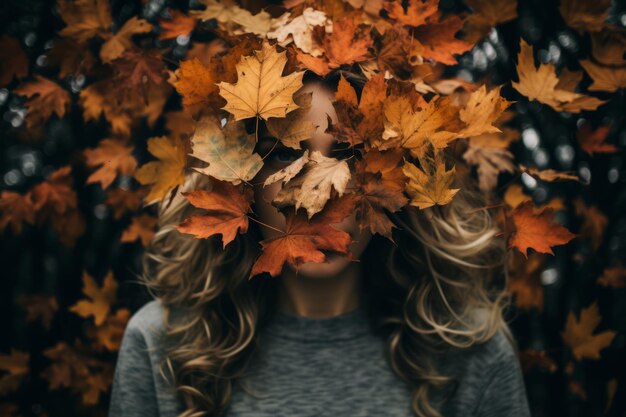 Verliefd worden op de herfst Een portret van een vrouw die de schoonheid van het seizoen omarmt