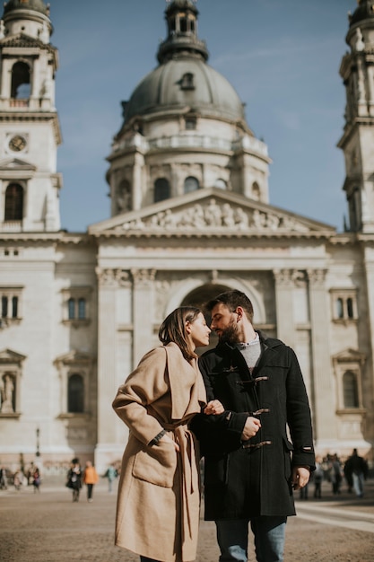 Verliefde paar in Boedapest, Hongarije