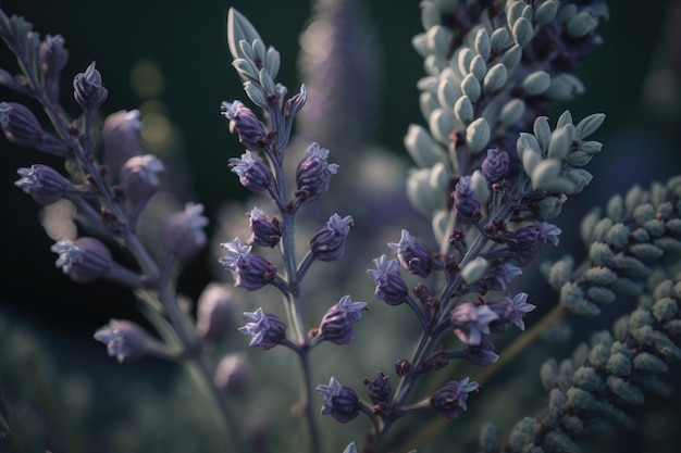 Verlies een schot van lavendelbloemen die door AI zijn gegenereerd