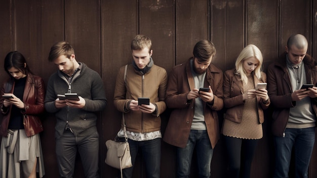 Verloren in smartphones, obsessie met sociale media, negeren van de echte wereld.