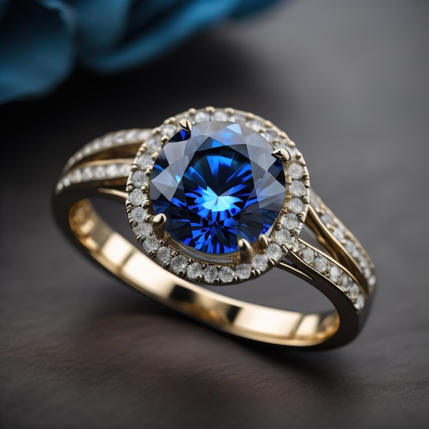 Verlovingsring Met Blauwe Saffiersteen