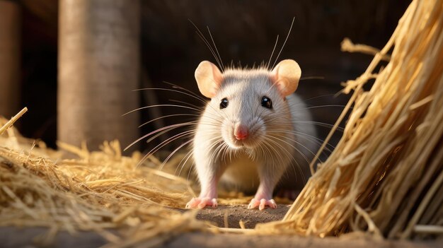 Photo verm rat in a barn