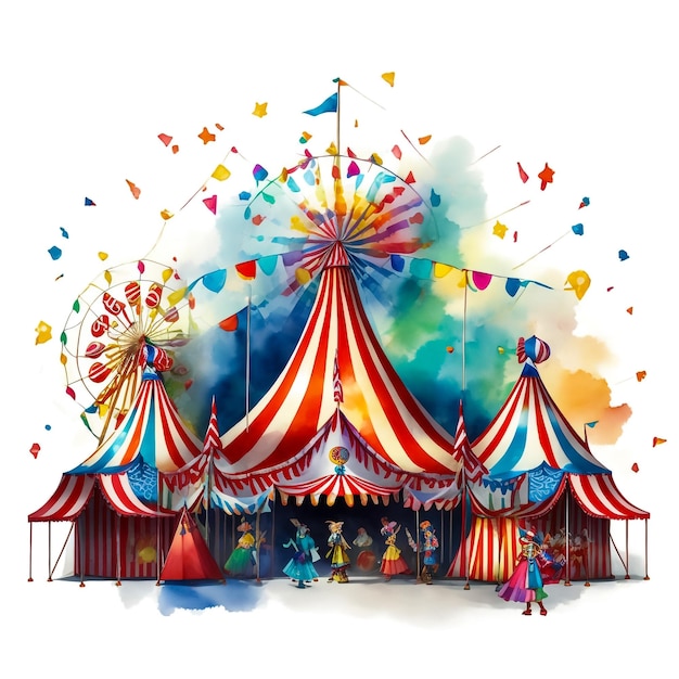 Vermaakpark Circus Carnaval Festival Leuke beurs Landschap Illustratie