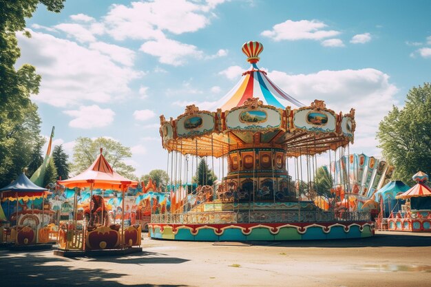 Vermaakparkplezier op een zonnige zomerdag