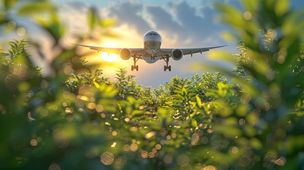 Vermindering van de koolstofemissies van vliegtuigen met duurzame luchtvaartbrandstof van SAF