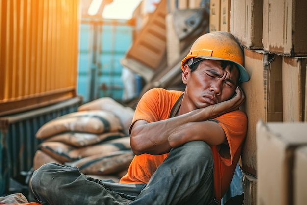 Vermoeide stresswerkers zweten door warm weer in de zomer