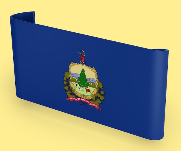 Vermont Flag Ribbon Banner