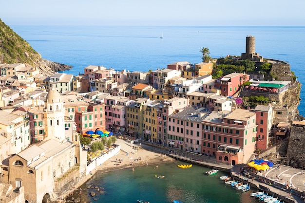 Vernazza in Cinque Terre, Italy - Summer 2016 - view from the hill