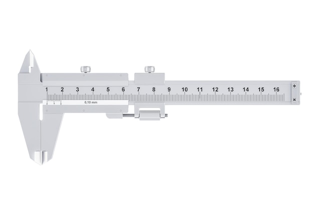 Vernier-kaliper 3D-weergave