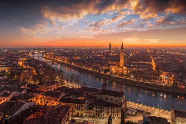 Verona Italy Skyline on the Adige River