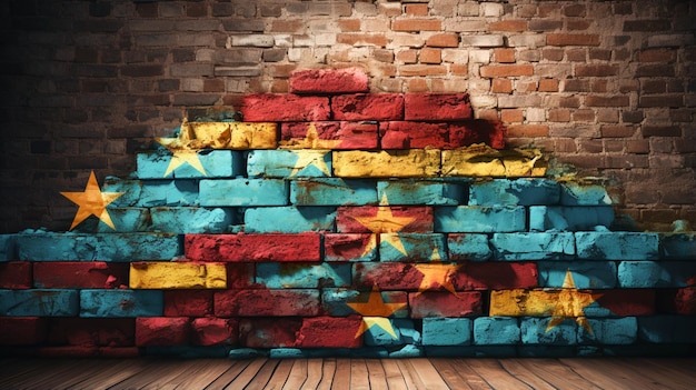 Foto verontruste grunge textuur vlag van antigua en barbuda op een bakstenen muur