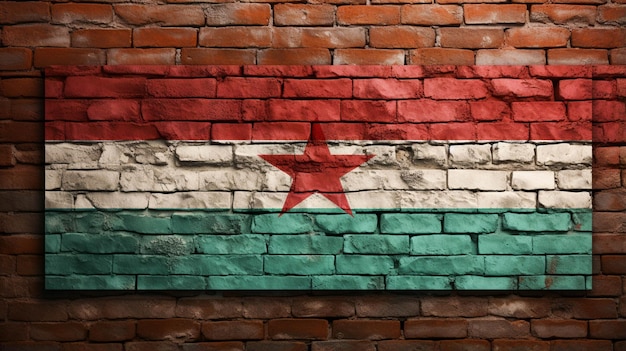 Verontruste vlag van Burundi op een planbakstenen muur