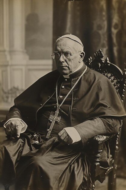 Verovering van de Heilige Essentie Ferrotype van een paus uit de jaren 1910 Rome