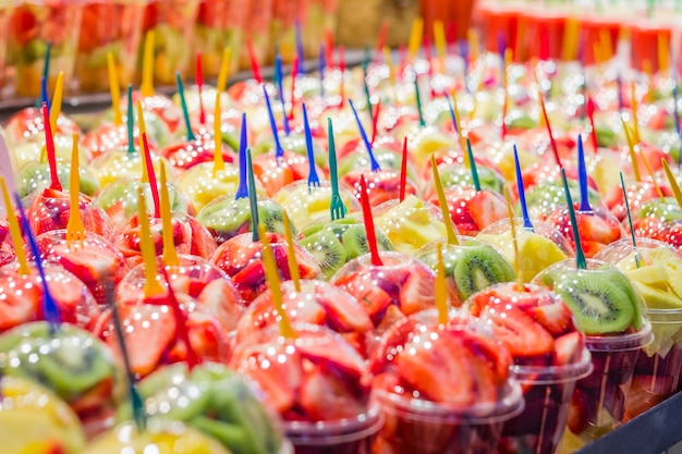 Verpakt fruit op de La Boqueria-markt, Barcelona