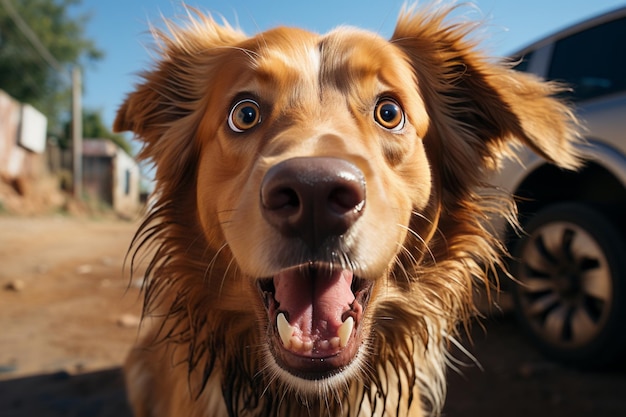 verrast gezicht van de hond Generatieve AI