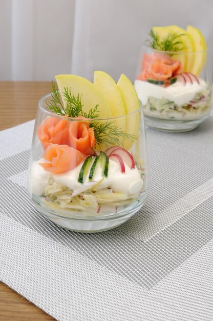 Verrin met gerookte zalm