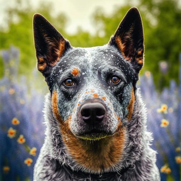 Verrukkelijk realistisch Australian Cattle Dog-portret met buitenachtergrond