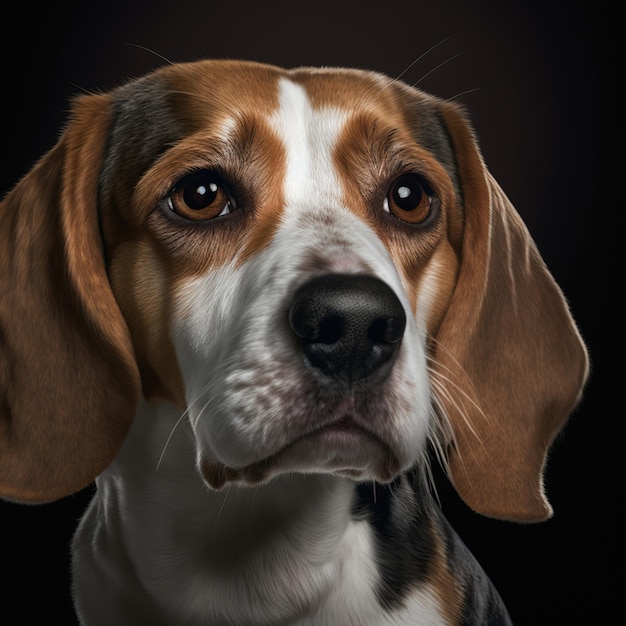 Verrukkelijk realistisch beagle hondenportret op studio geïsoleerde achtergrond