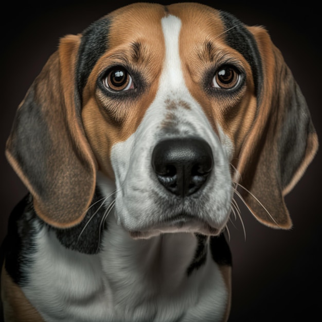 Verrukkelijk realistisch beagle hondenportret op studio geïsoleerde achtergrond