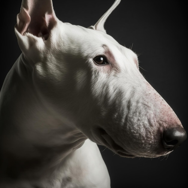 Verrukkelijk studioportret van bull terrier op geïsoleerde achtergrond