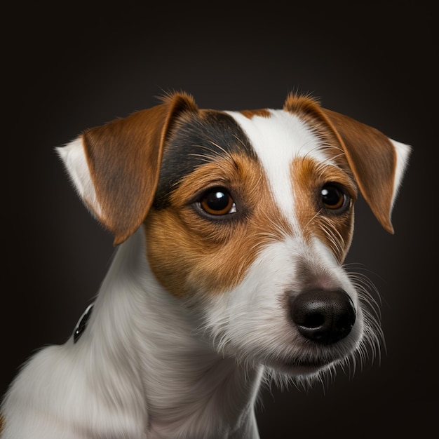 Verrukkelijk studioportret van jack russel terrier-hond op geïsoleerde achtergrond