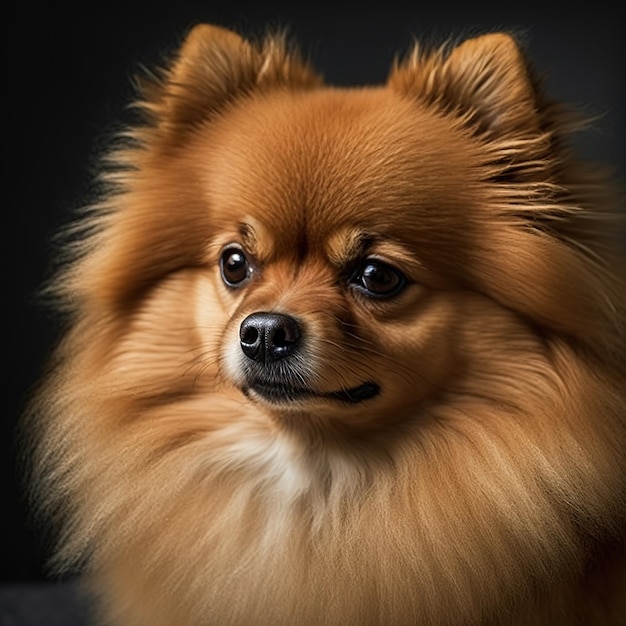 Verrukkelijk studioportret van pomeranian hond op geïsoleerde achtergrond