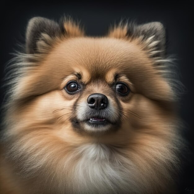 Verrukkelijk studioportret van pomeranian hond op geïsoleerde achtergrond