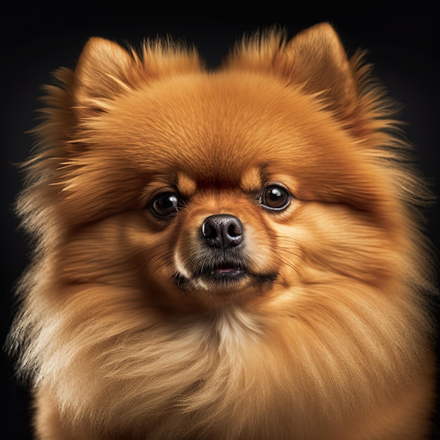 Verrukkelijk studioportret van pomeranian hond op geïsoleerde achtergrond