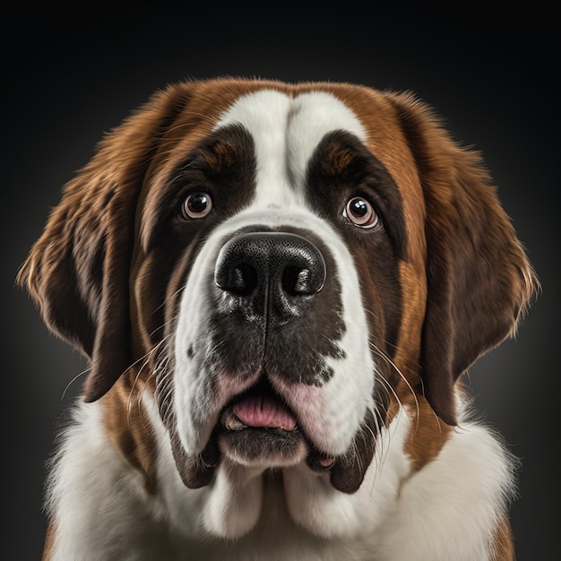 Verrukkelijk studioportret van Stbernard-hond op geïsoleerde achtergrond