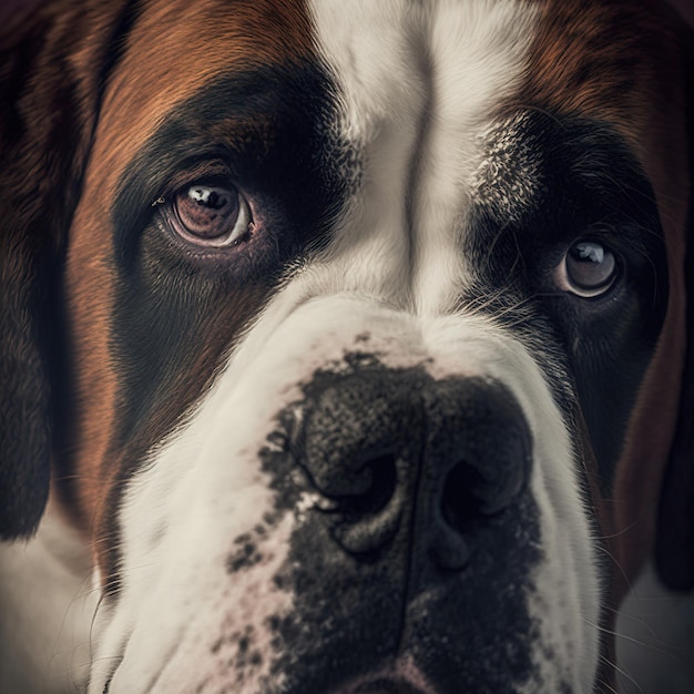 Verrukkelijk studioportret van Stbernard-hond op geïsoleerde achtergrond