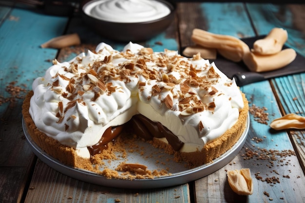 Verrukkelijke Banoffee Pie beige en goudtinten van een Britse klassieker