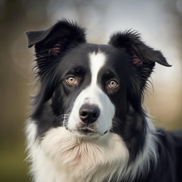 Verrukkelijke border collie met verrukkelijke natuurlijke bloem op de achtergrond