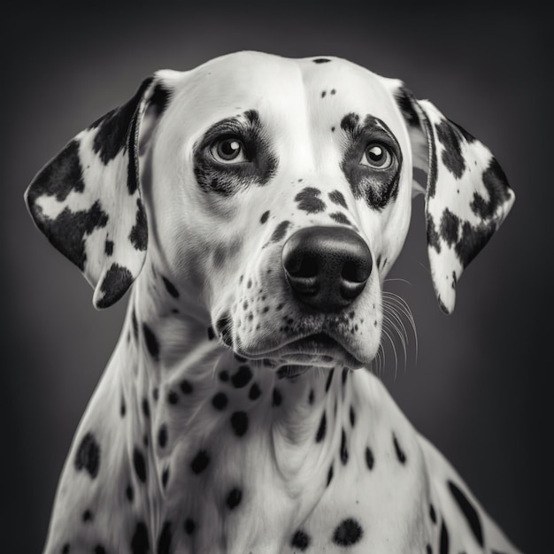Verrukkelijke studio portret Dalmatische hond met geïsoleerde achtergrond