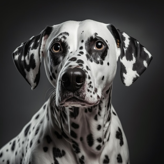 Verrukkelijke studio portret Dalmatische hond met geïsoleerde achtergrond