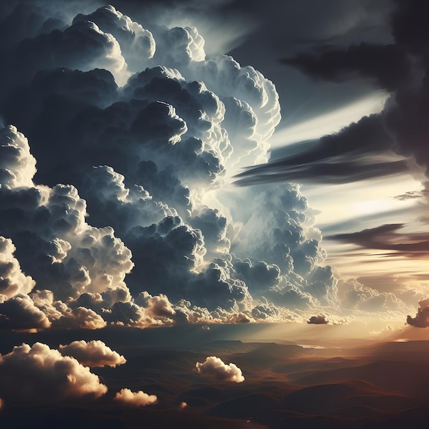 Verrukkelijke wolkenlandschappen Betoverende natuur canvas in hoogwaardige beelden