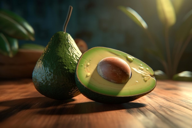 Vers avocadofruit Genereer Ai