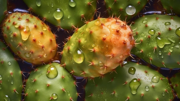 Vers biologisch cactusfruit Fruit horizontale achtergrond